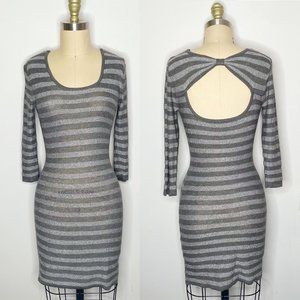 Vintage Y2K H&M Divided Striped Metallic Bodycon Mini Dress